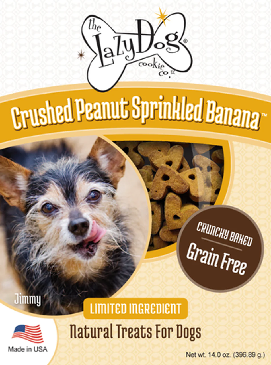 The Lazy Dog Grain Free Crushed Peanut Sprinkled Banana Soft Baked Dog Treats 14oz - Image 1