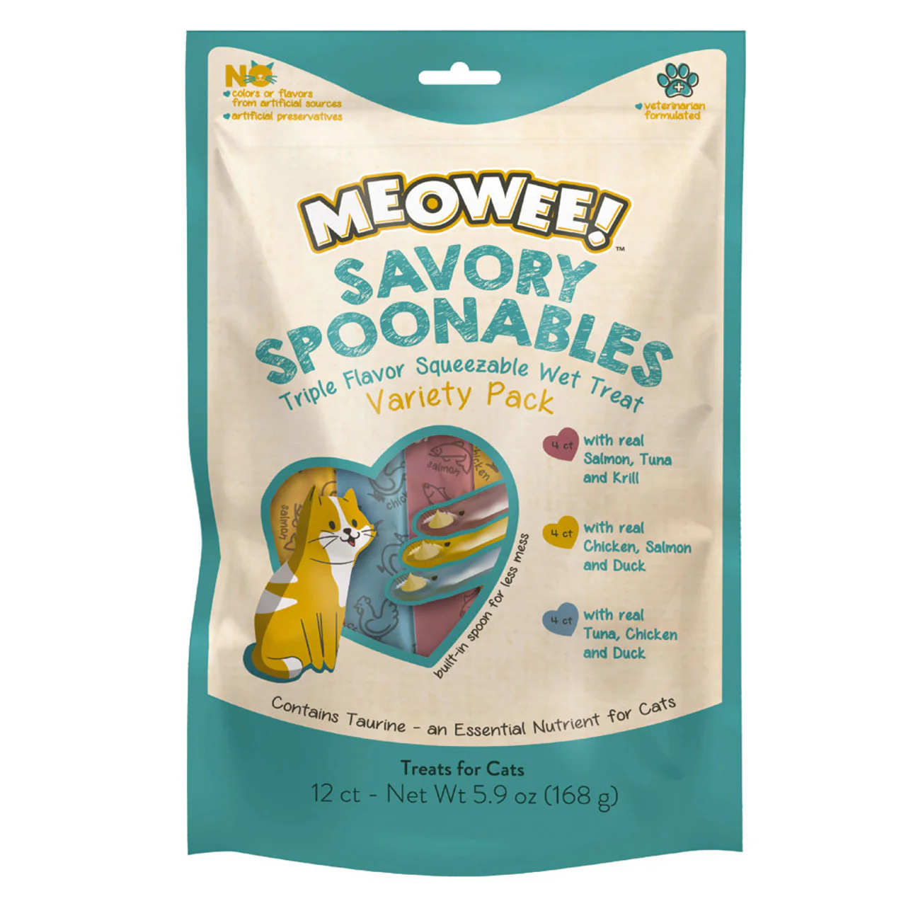 Meowee! Savory Spoonables Variety Pack Cat Treats 5.9oz 12pk - Image 1
