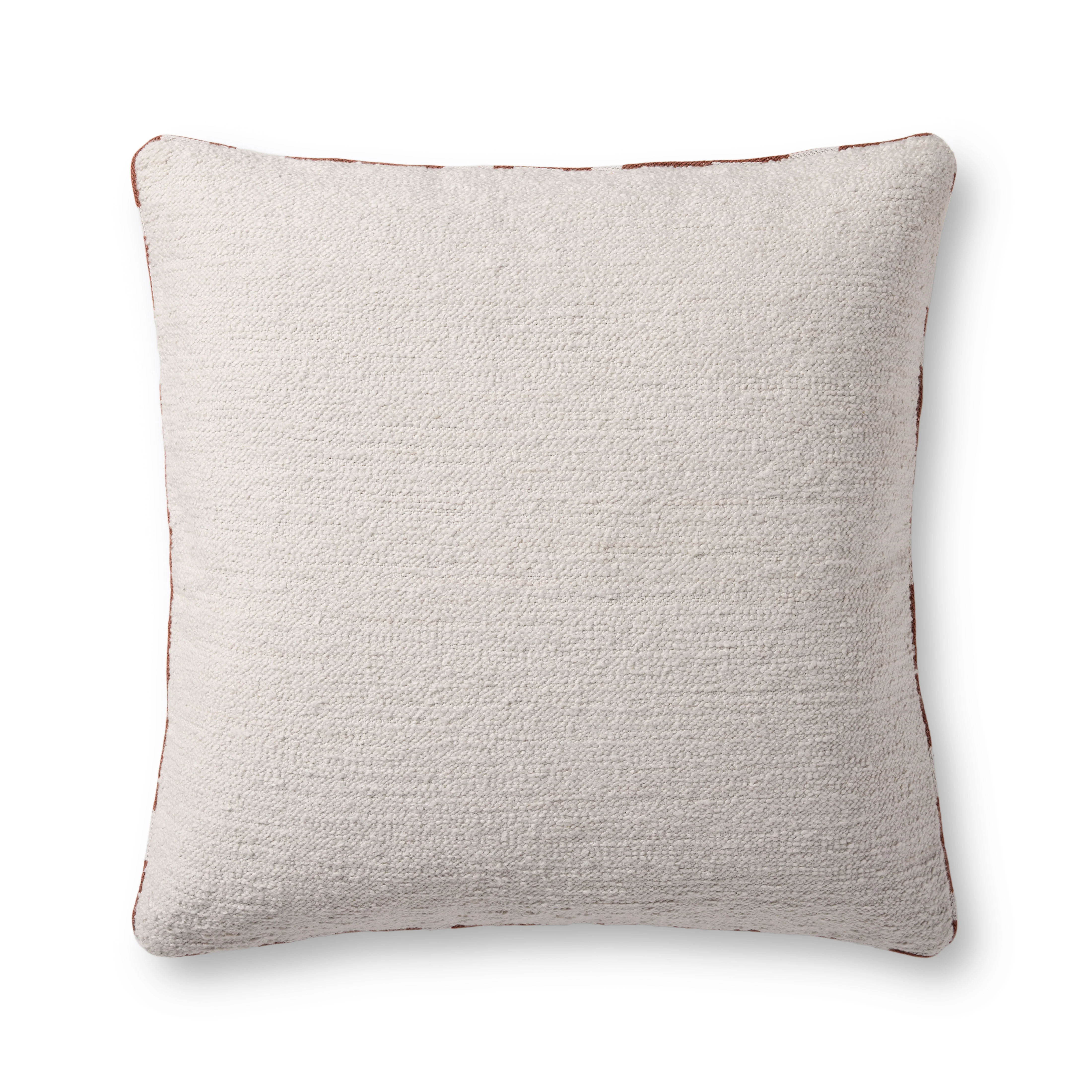 Magnolia Home by Joanna Gaines x Loloi Elara White / Chestnut Pillow