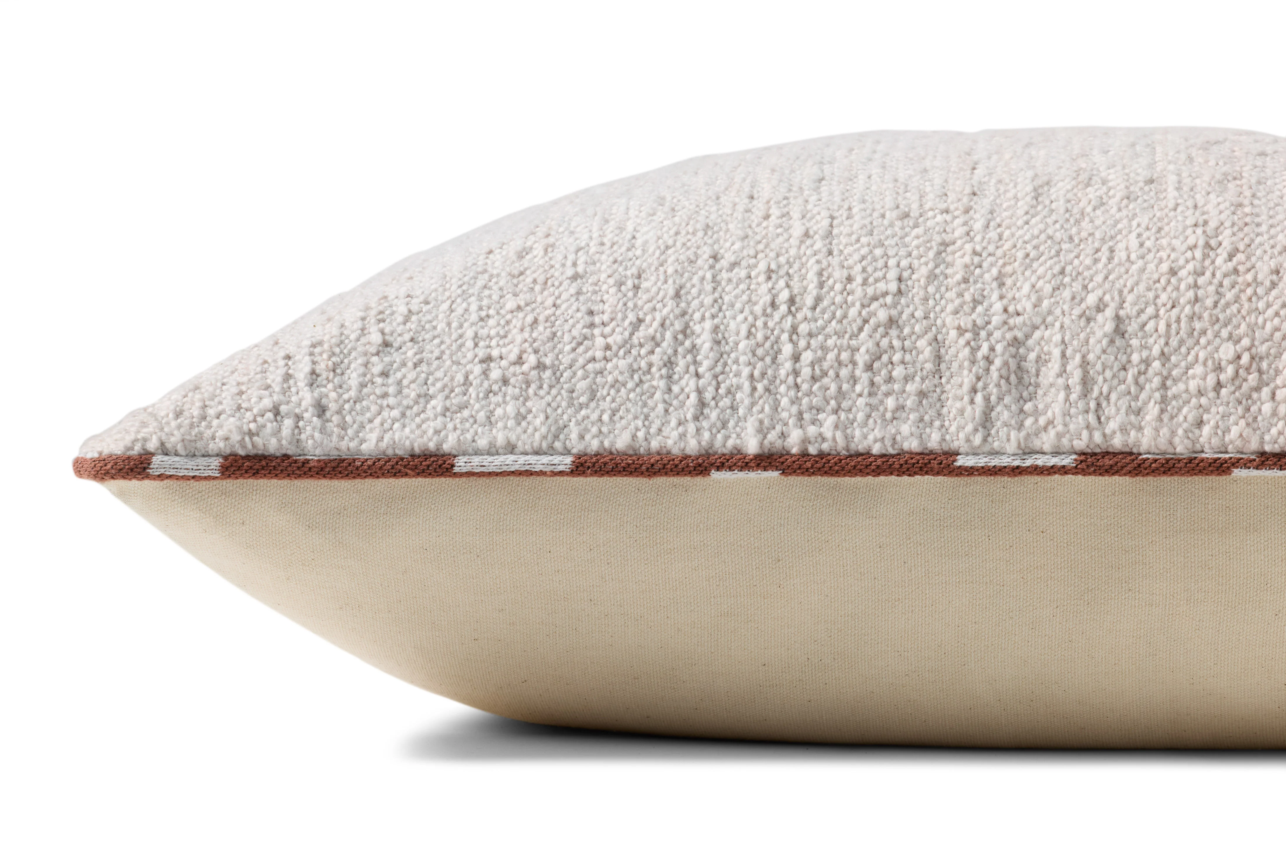 Magnolia Home by Joanna Gaines x Loloi Elara White / Chestnut Pillow - Image 2