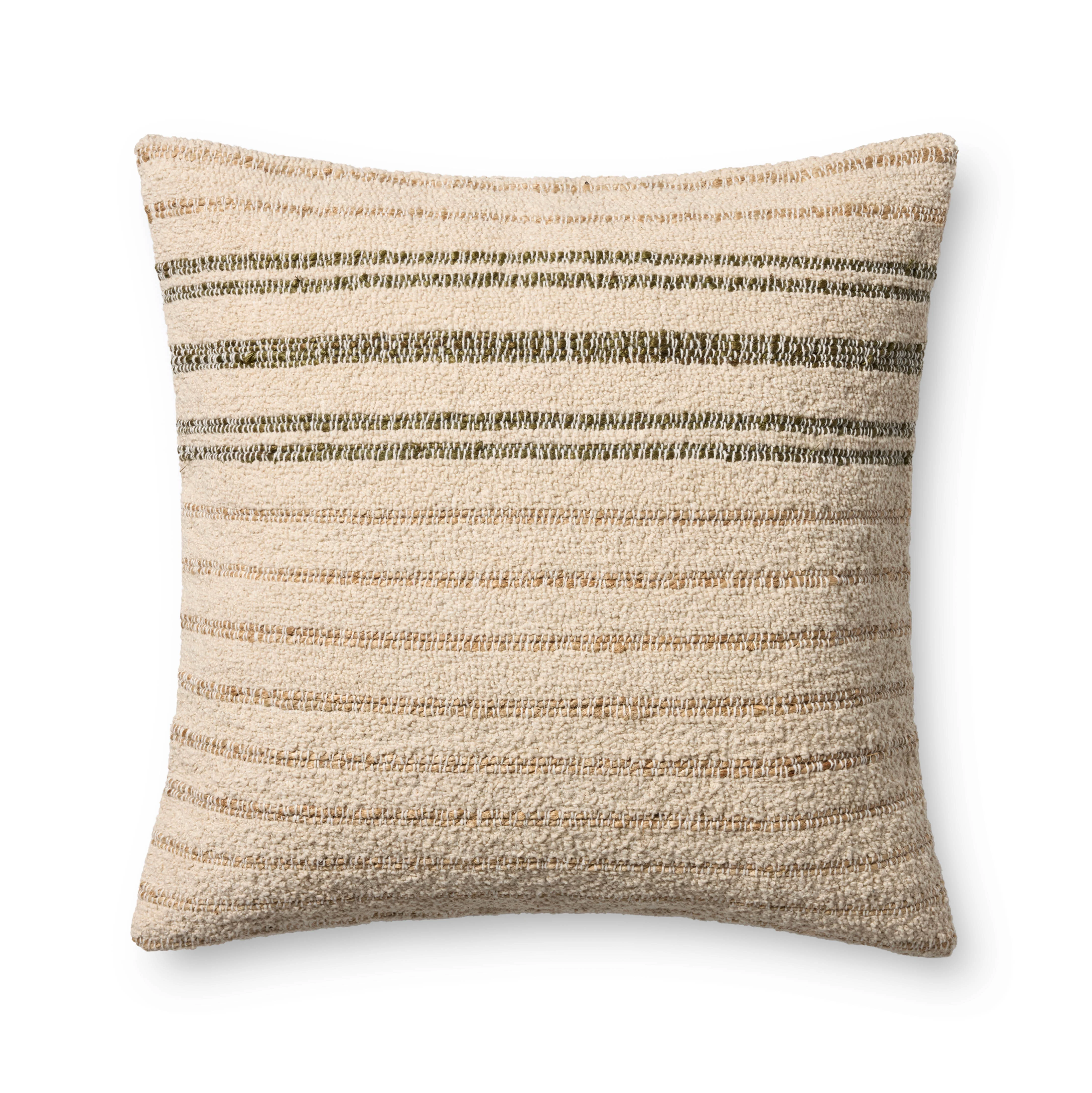 Amber Lewis x Loloi Atley Natural / Olive Pillow