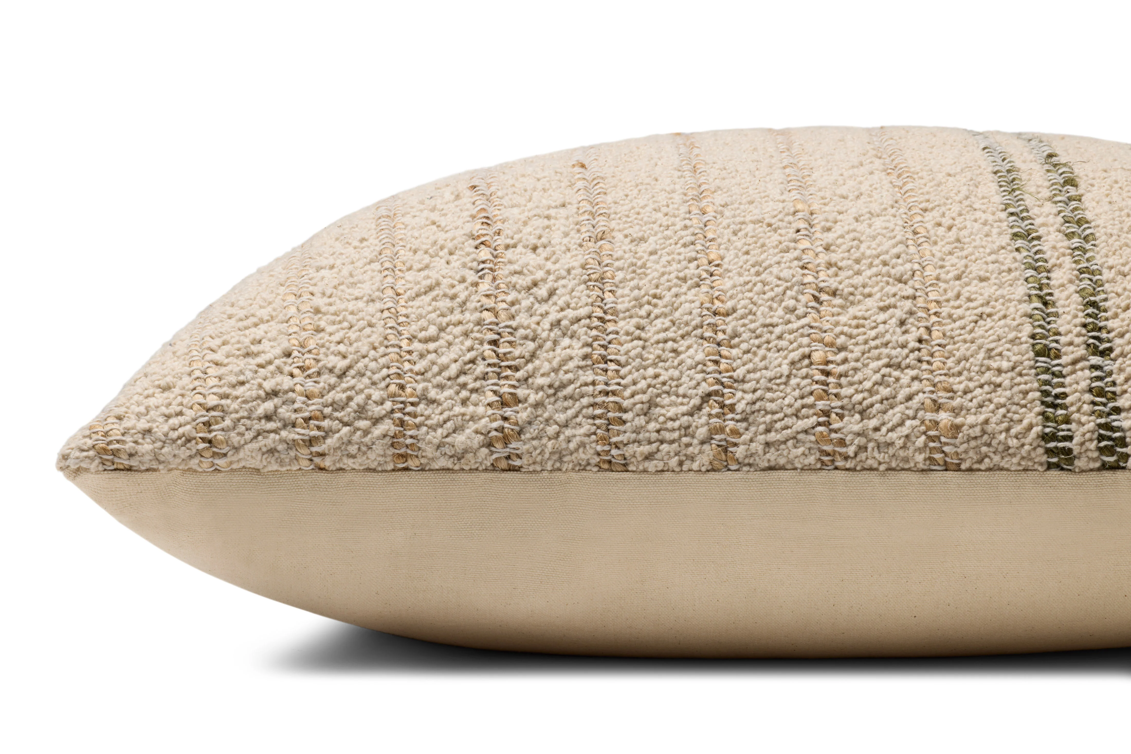 Amber Lewis x Loloi Atley Natural / Olive Pillow - Image 2