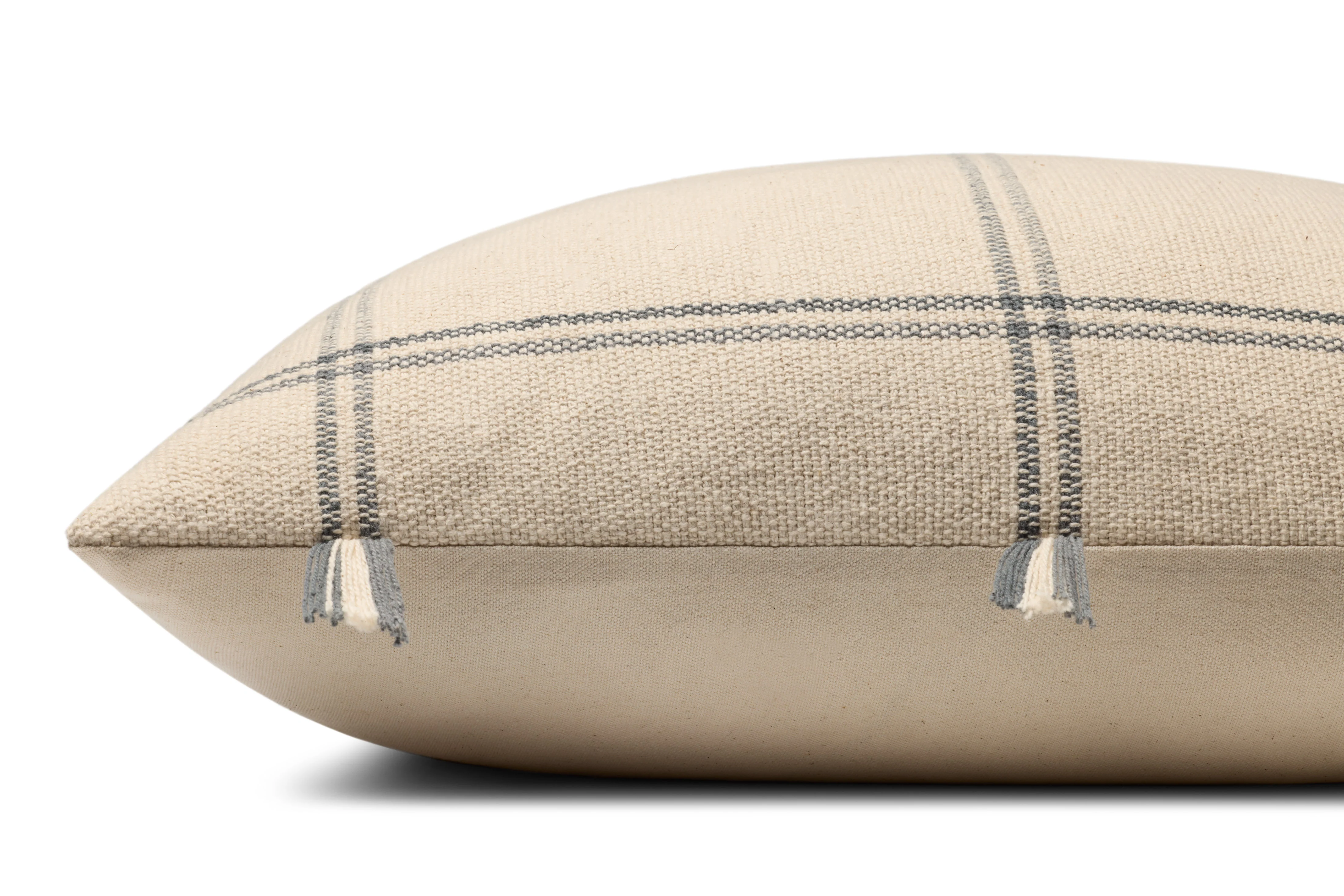 Amber Lewis x Loloi Lainey Natural / Blue Pillow - Image 2