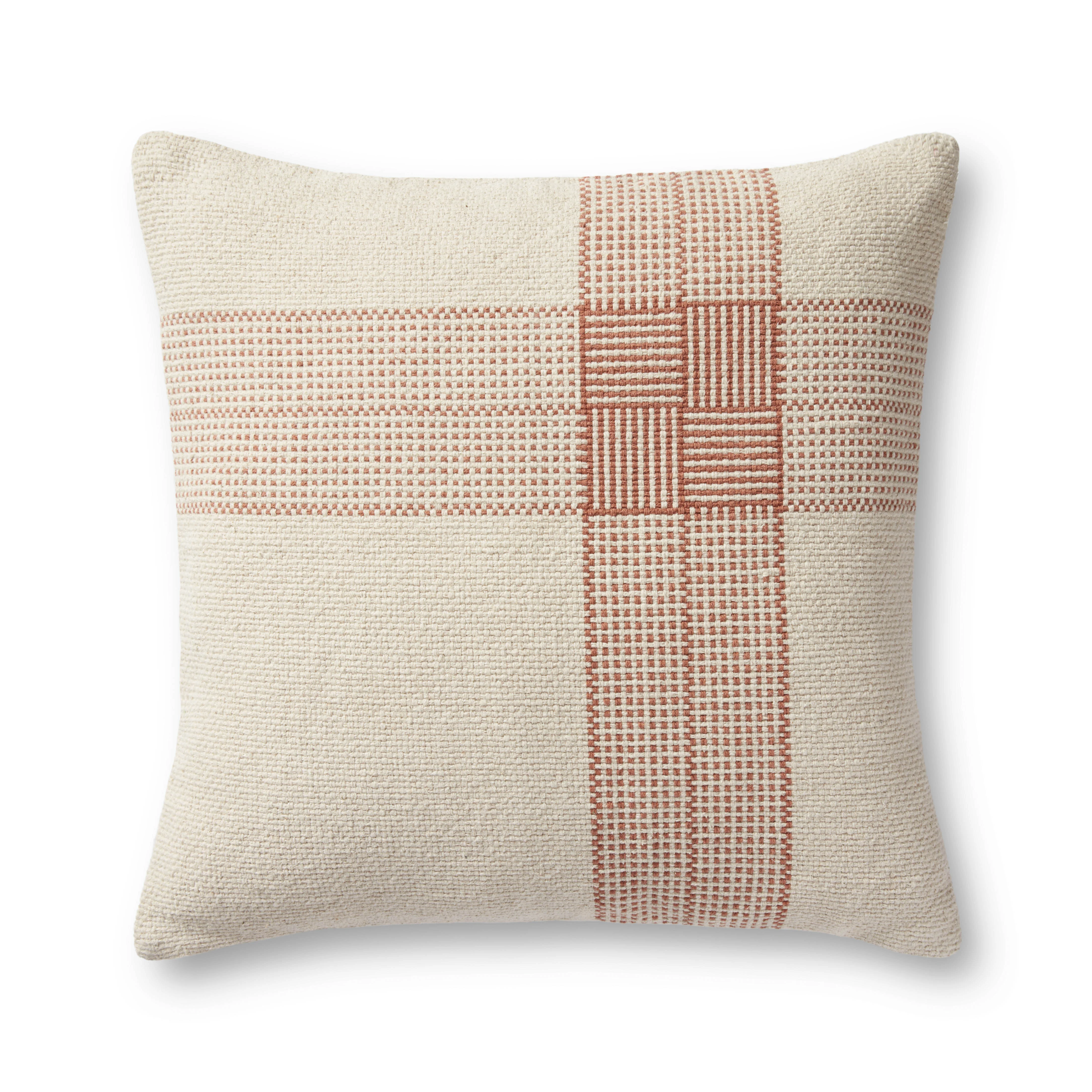 Magnolia Home by Joanna Gaines x Loloi Wells Cream / Terracotta Pillow