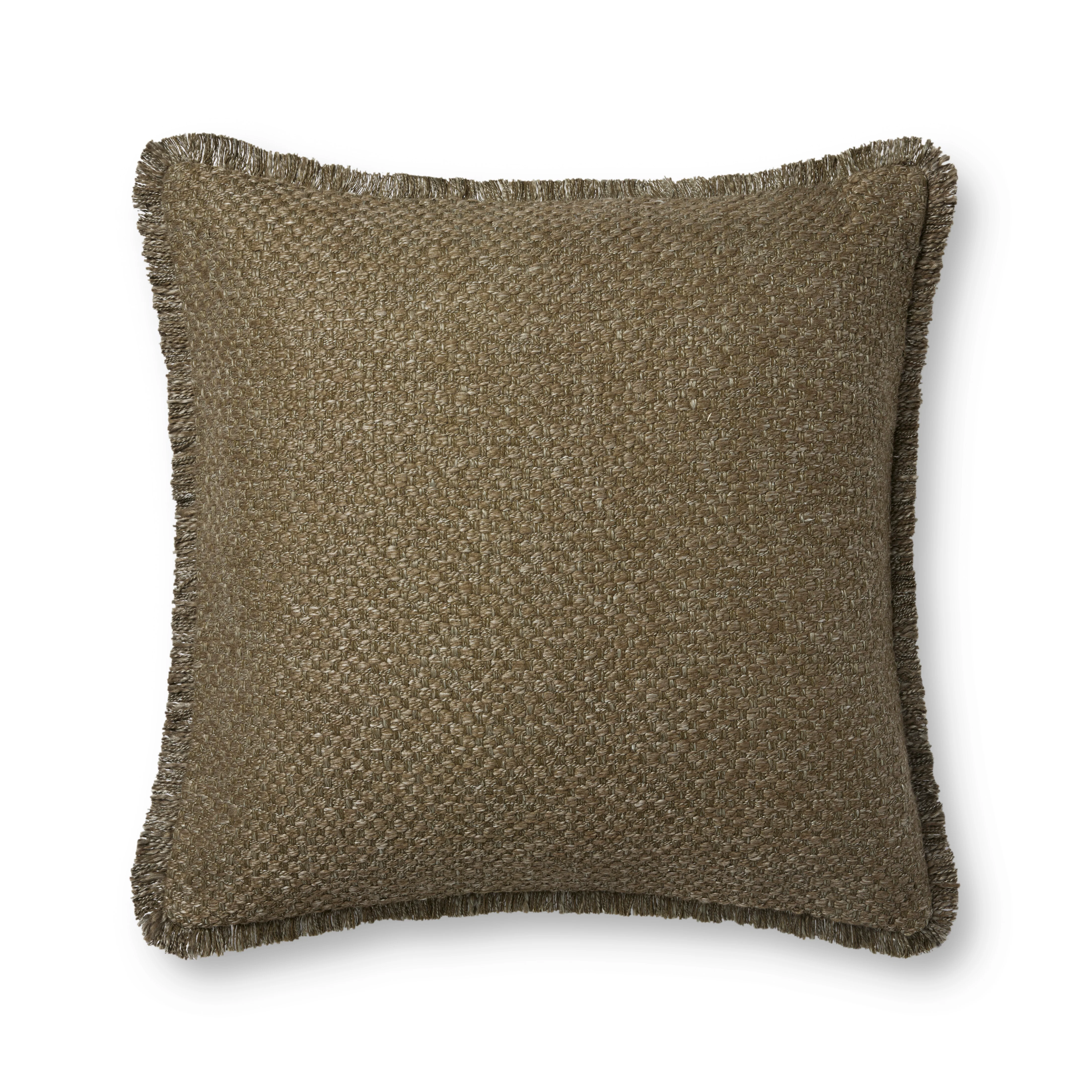 Olive Fringe Pillow - Image 1