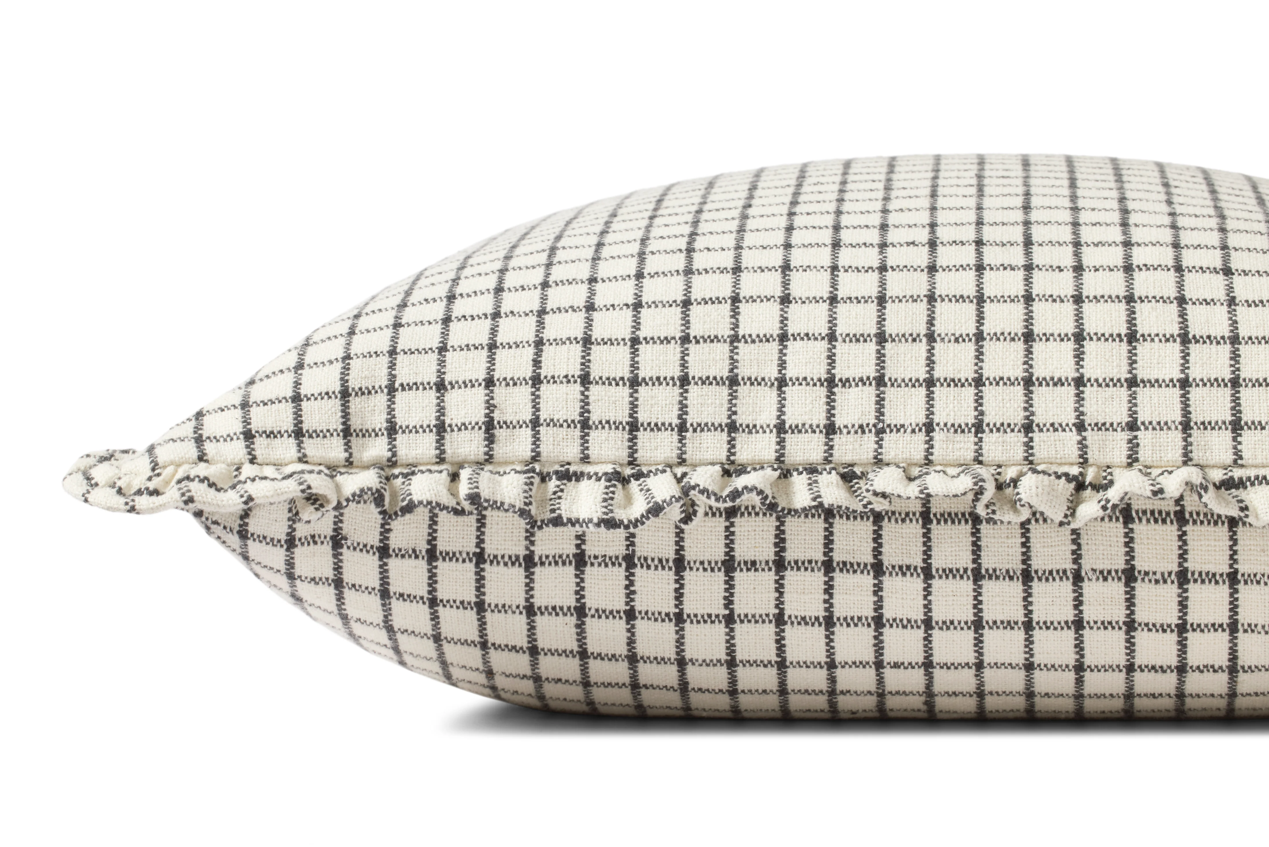Chris Loves Julia × Loloi Ivory / Black Ruffle Pillow - Image 2