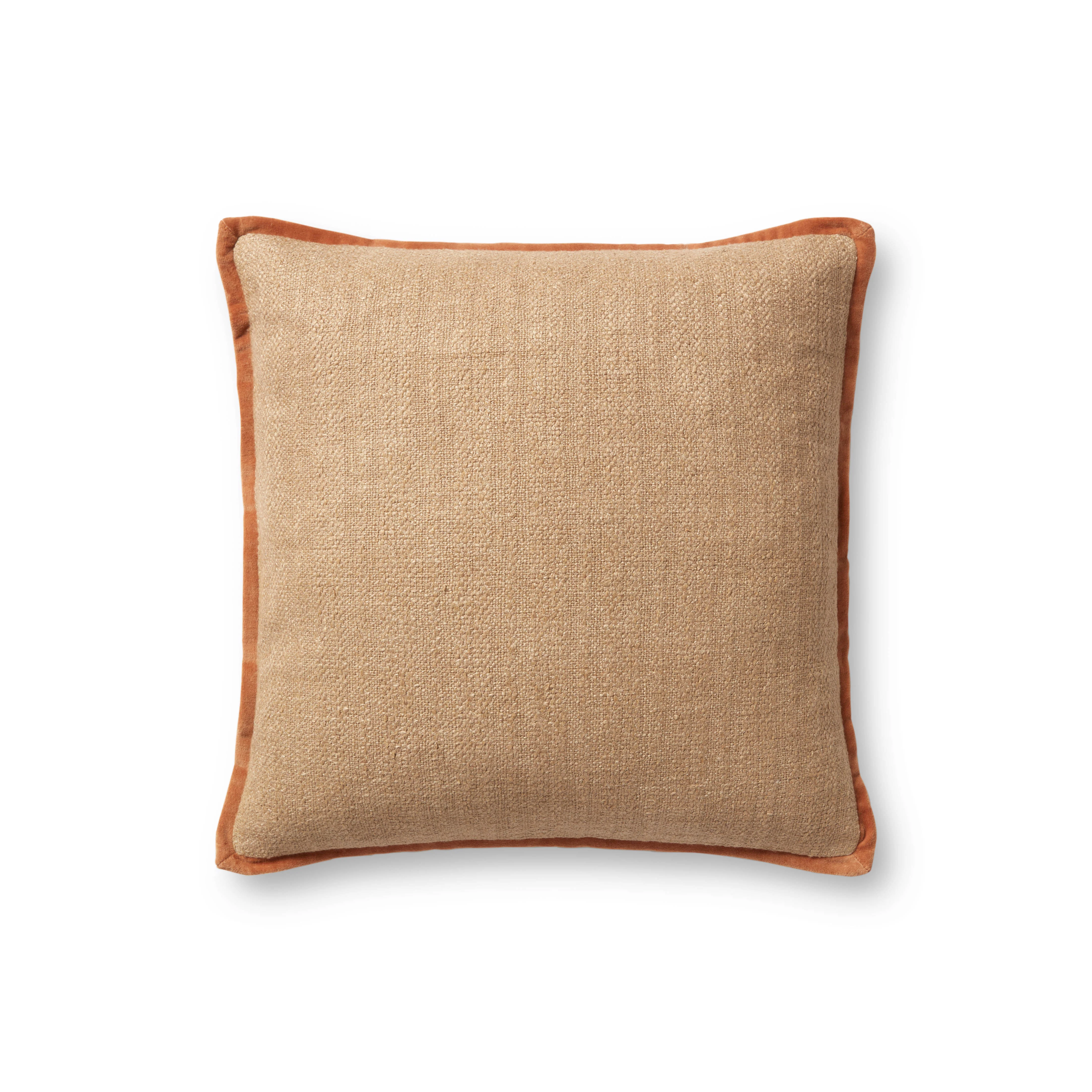Amber Lewis x Loloi Aveline Natural / Rust Pillow