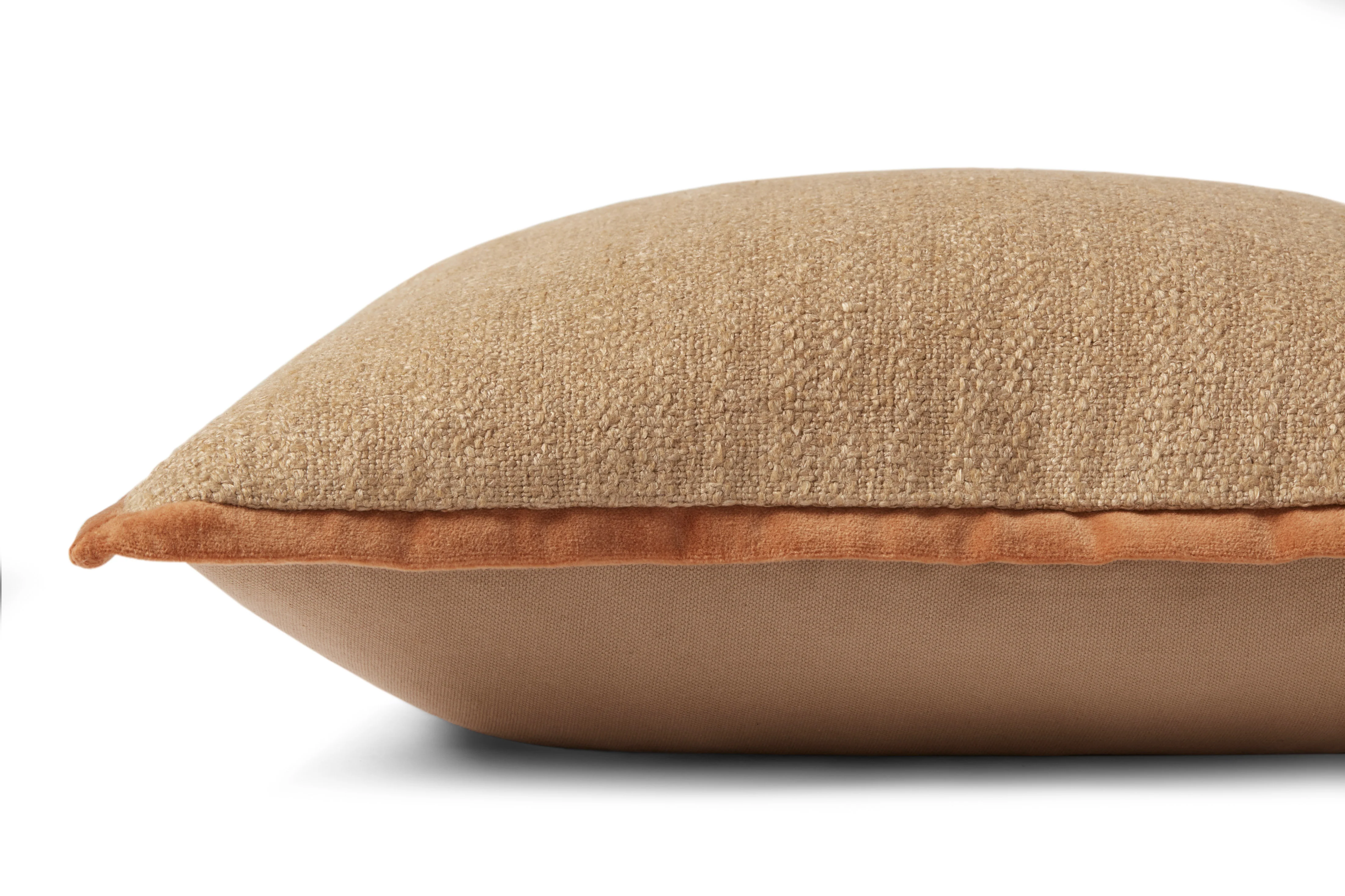 Amber Lewis x Loloi Aveline Natural / Rust Pillow - Image 2