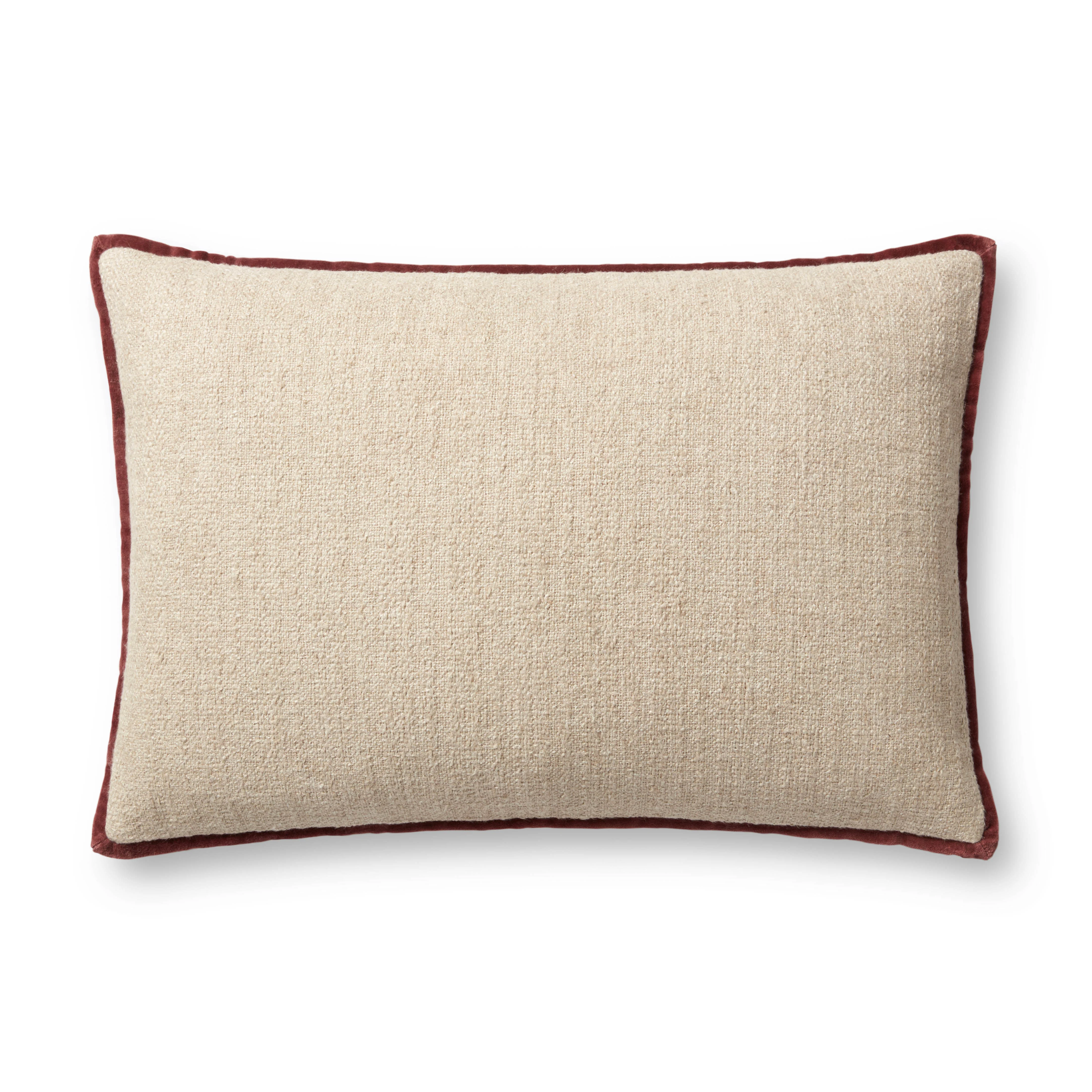 Amber Lewis x Loloi Aveline Ivory / Wine Pillow
