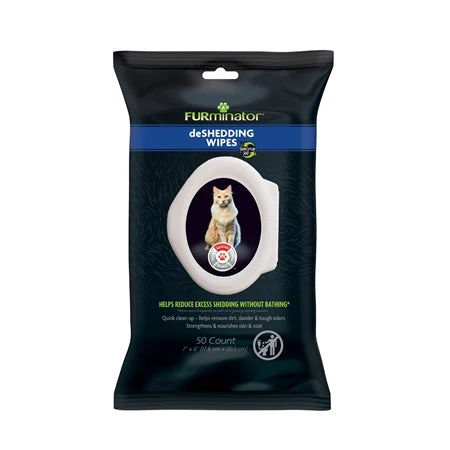 Furminator DeShedding Grooming Wipes For Dogs 50ct - Image 1