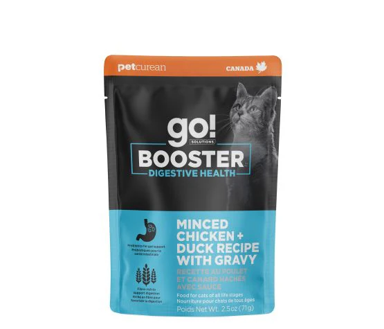Petcurean Go! Booster Digestive Health Minced Chicken And Duck With Gravy For Cat 2.5oz - Image 1