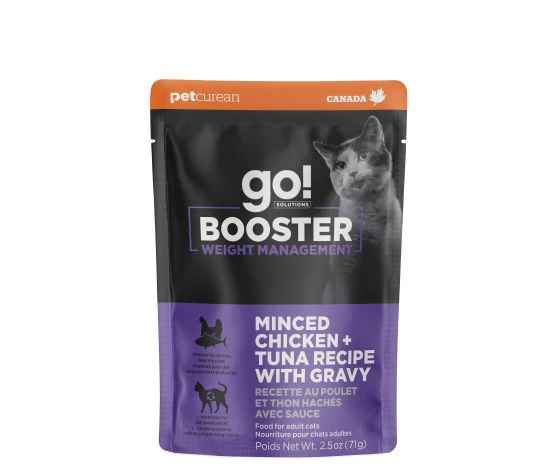 Petcurean Go! Booster Weight Management Minced Chicken And Tuna With Gravy For Cat 2.5oz - Image 1