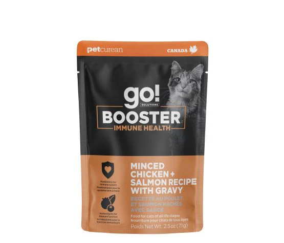 Petcurean Go! Booster Immune Health Minced Chicken And Salmon With Gravy For Cat 2.5oz - Image 1