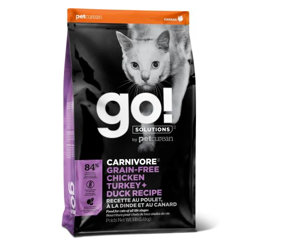 Petcurean Go! Carnivore Grain Free Chicken, Turkey + Duck Recipe For Cat 3lb - Image 1