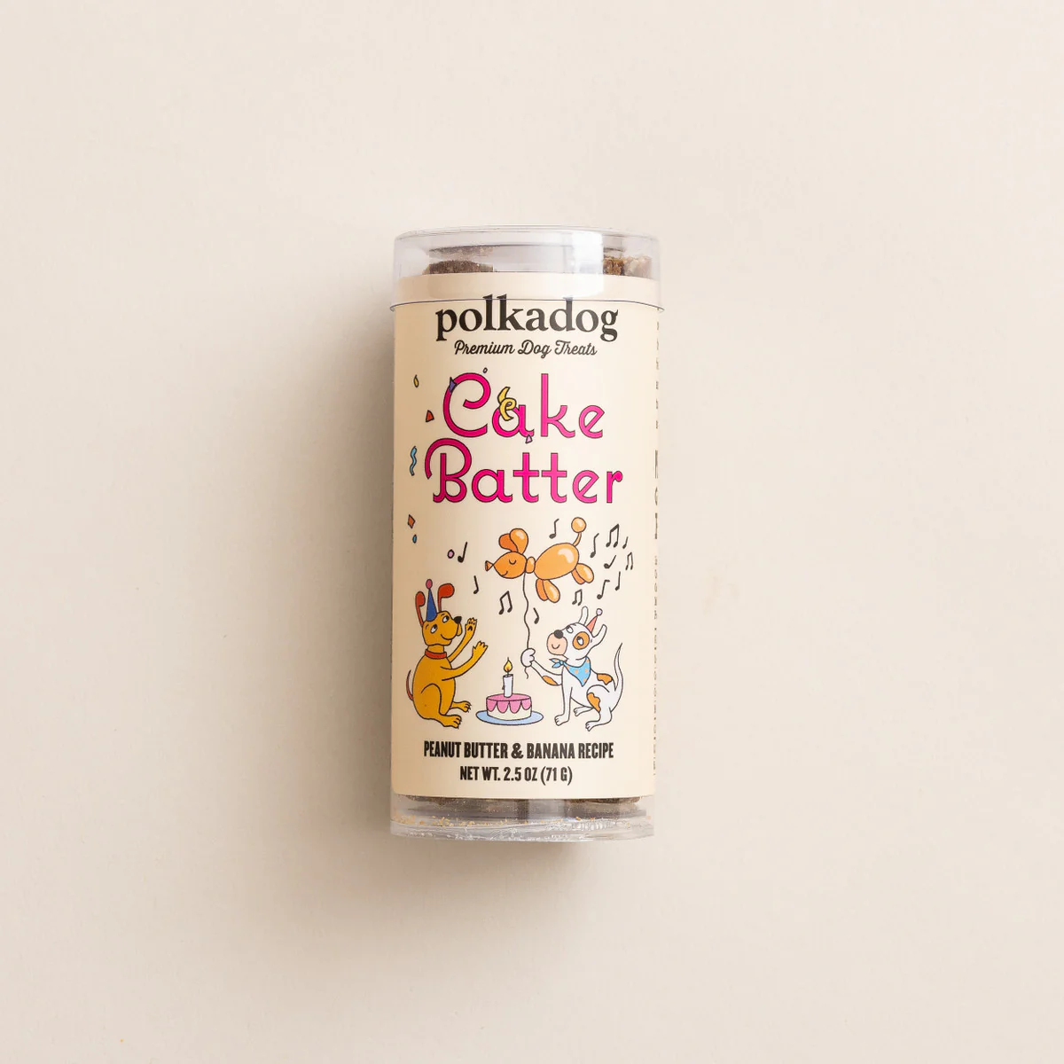 Pokadog Mini Tubes - Cake Batter - Peanut Butter and Banana - 2.5 oz - Image 1