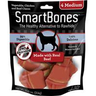 SmartBones Medium Chews With Real Beef 4 Count  Rawhide-FreeChews For Dogs - Image 1