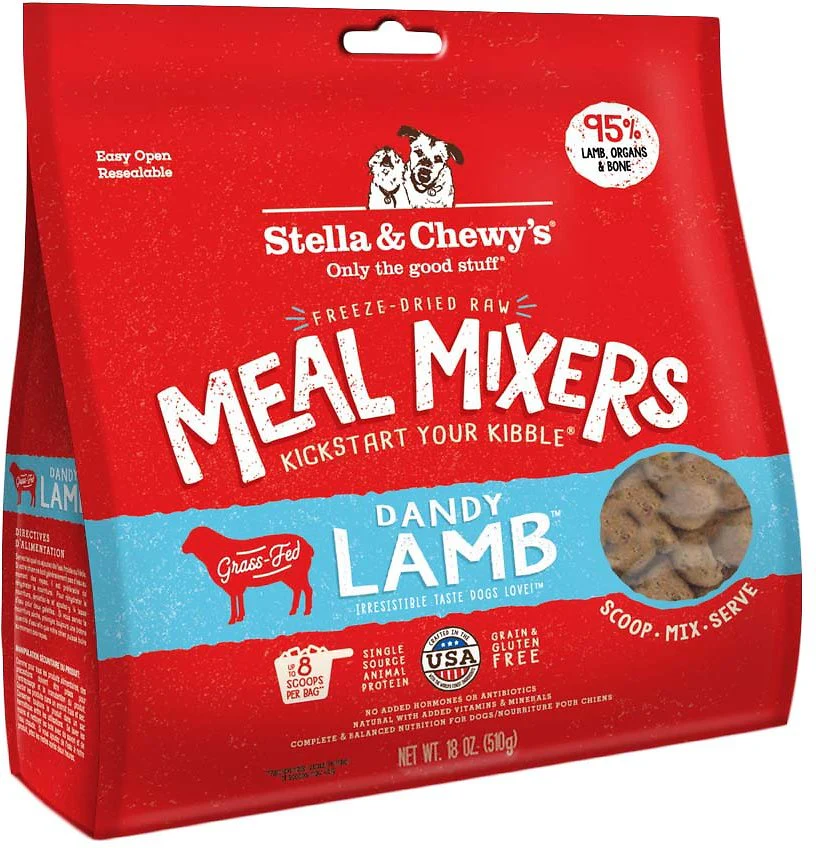 Stella & Chewy’s Dandy Lamb Meal Mixers Freeze-Dried Dry Dog Food, 18 oz.