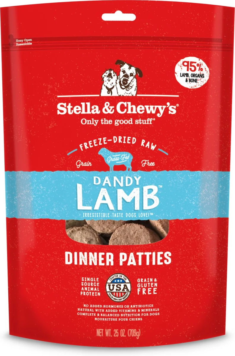 Stella & Chewy s Dandy Lamb Dinner Patties Freeze-Dried Raw Dry Dog Food  25 oz