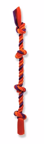 Mammoth Flossy Chews Cotton Blend 4 Knot Rope Tug Dog Toy in Multi - Image 1
