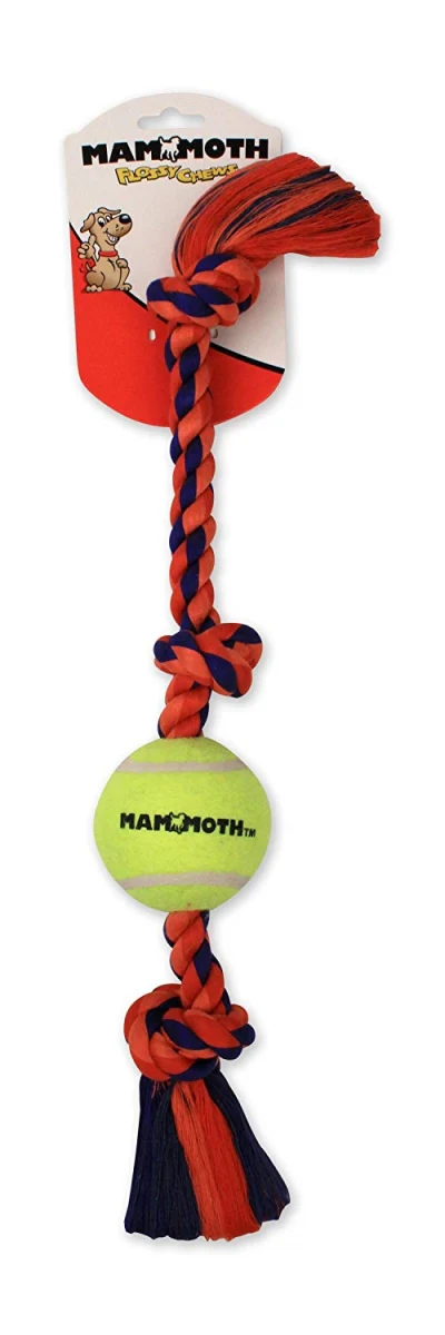 Mammoth Flossy Chews 3 Knot Rope Tug Dog Toy, Multi-colored - Image 1