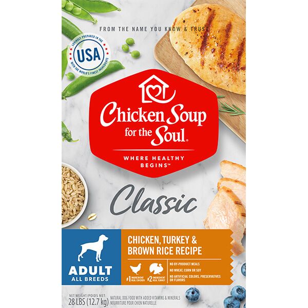 Chicken Soup Chicken, Turkey & Brown Rice Adult Recipe Dry Dog Food, 28 lb - Image 1
