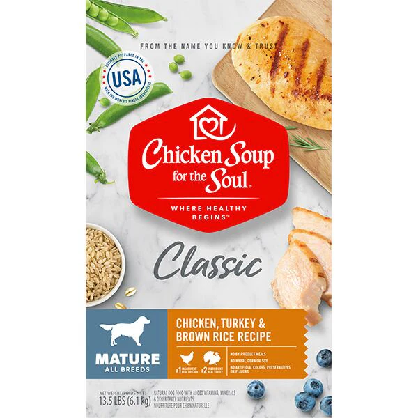 Chicken Soup Chicken, Turkey & Brown Rice Senior Recipe Dry Dog Food, 16.2 lb - Image 1