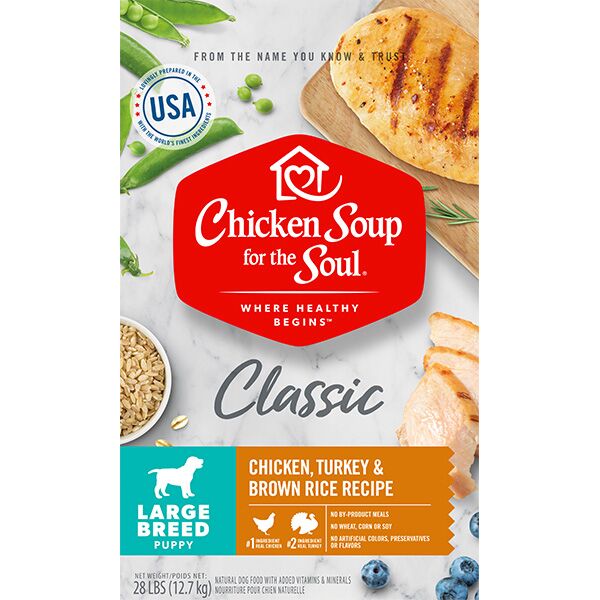 Chicken Soup Chicken, Turkey & Brown Rice Large Breed Puppy Recipe Dry Dog Food, 28 lb - Image 1