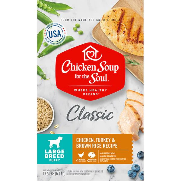 Chicken Soup Chicken  Turkey & Brown Rice Large Breed Puppy Recipe Dry Dog Food  13.5 lb - Image 1