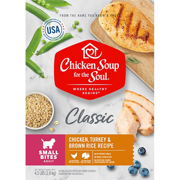 Chicken Soup Small Bites Dog - Chicken, Turkey & Brown Rice Recipe 4.5lb - Image 1