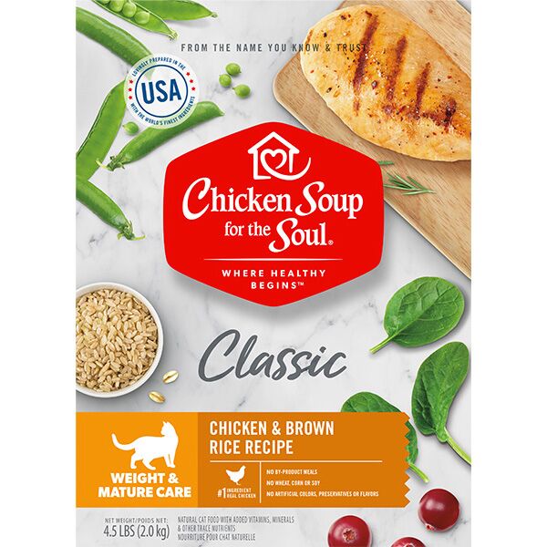 Chicken Soup Weight & Mature Care Cat - Chicken & Brown Rice Recipe Cat 4.5lb - Image 1