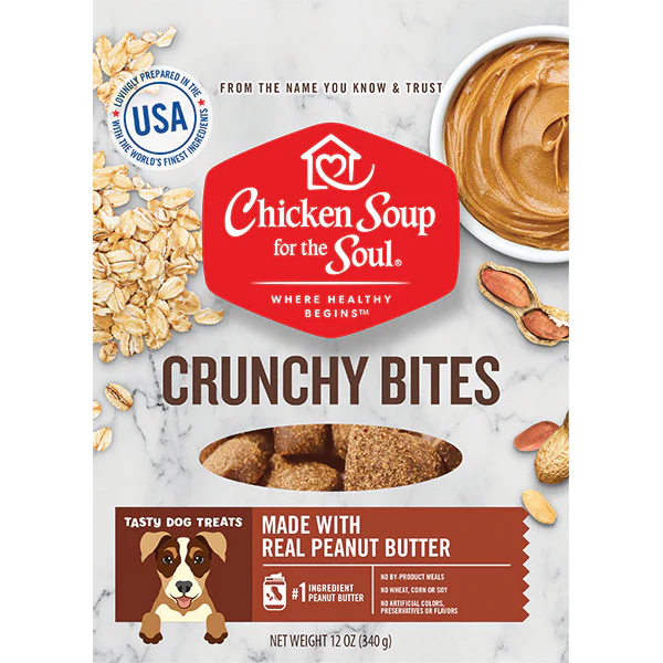 Chicken Soup Crunchy Bites Peanut Butter Biscuit Dog Treats 12oz - Image 1