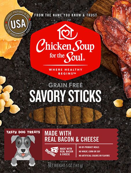 Chicken Soup 5oz Savory Sticks Bacon & Cheese Dog Treats Food - Image 1
