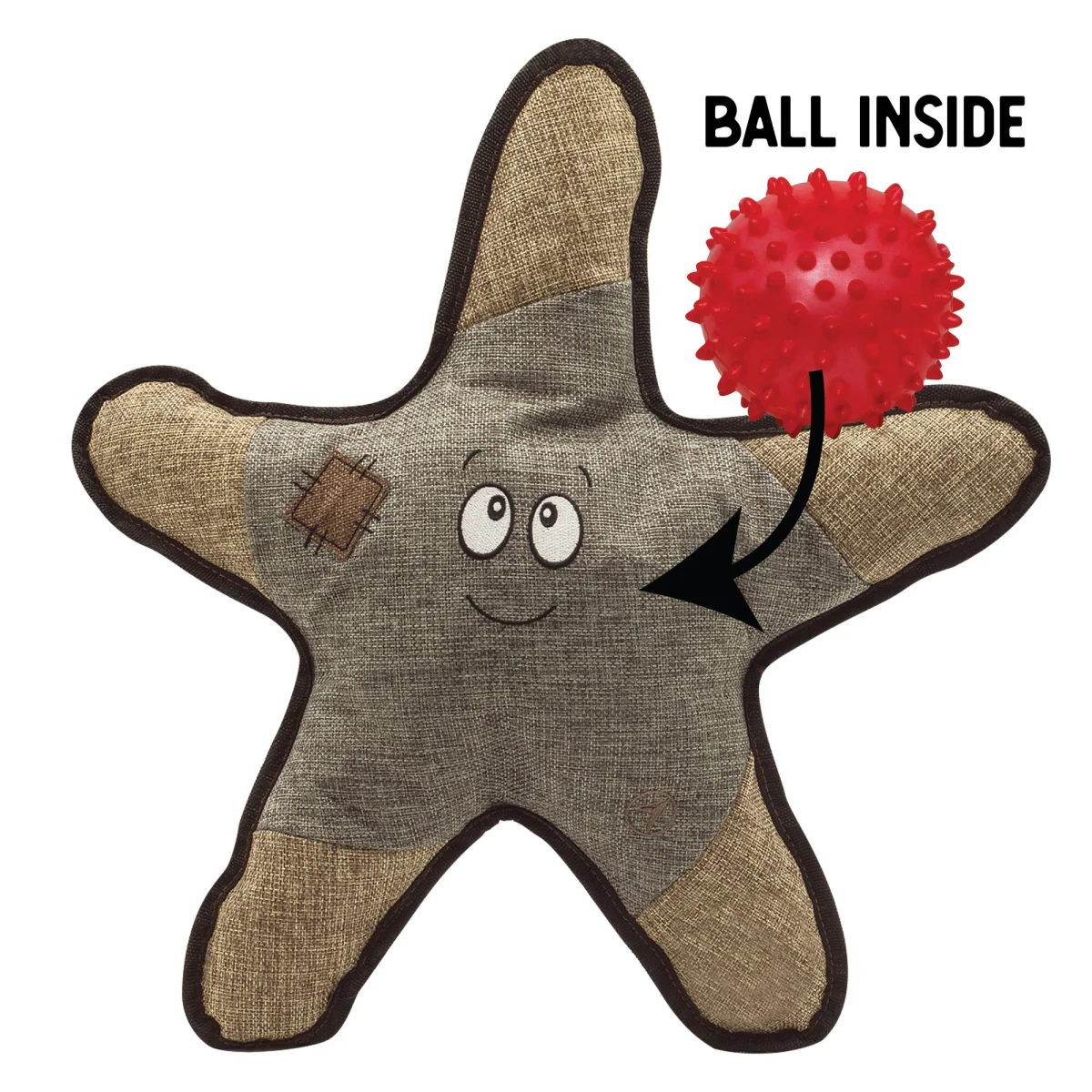 Snugarooz-Snugz Sophie The Starfish W/rubber Spikey Ball- Grey 21 Inch - Image 1