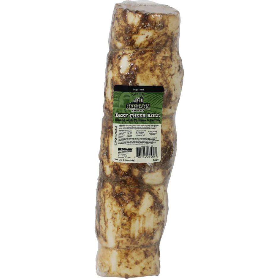 Redbarn Pet Products Beef Cheek Roll Chicken & Carrot  Large - Image 1