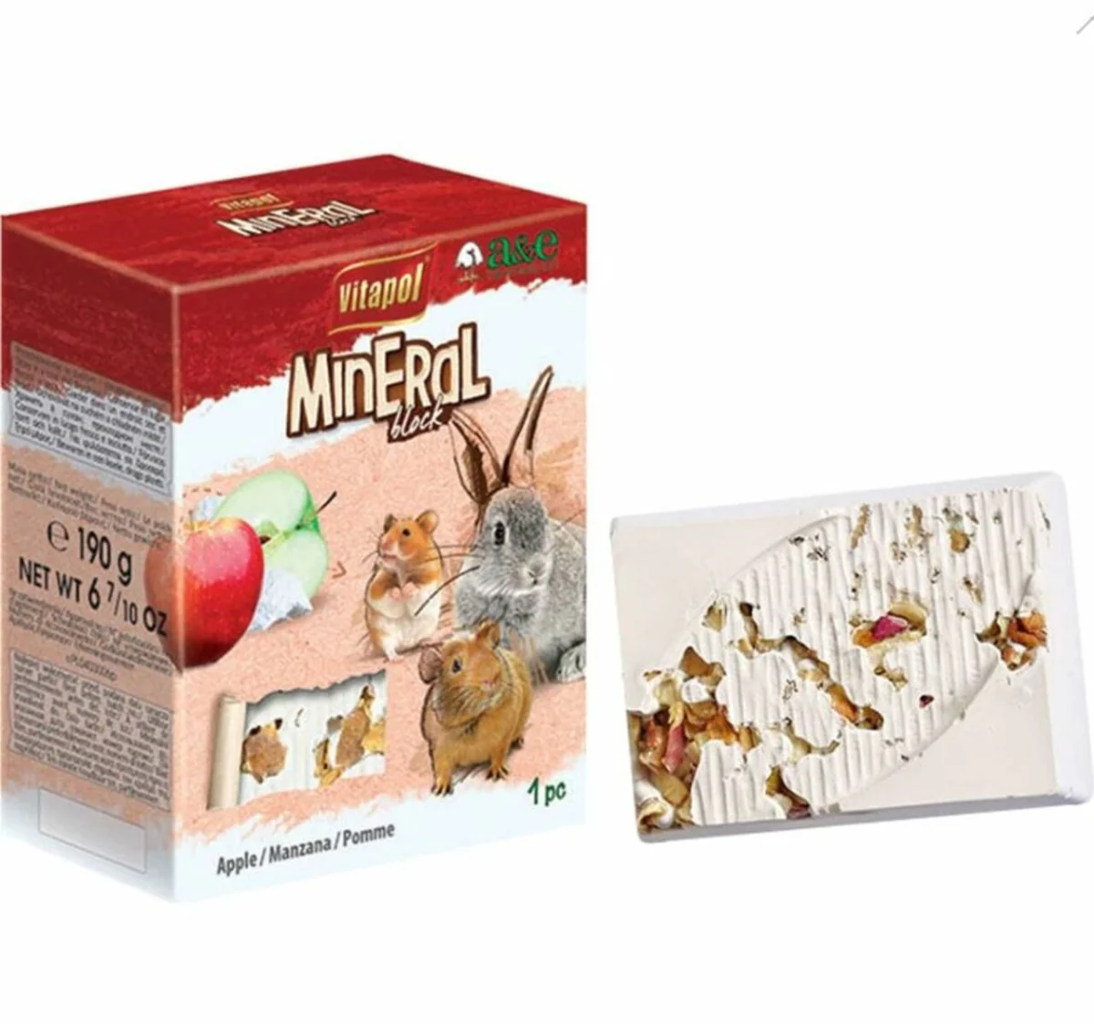 A&E Cage Vitapol Mineral Block for Small Animal Apple Large - Image 1
