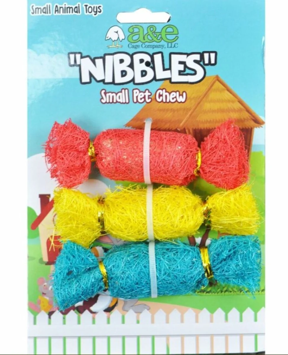 A&E Cage Co Nibbles Candy Loofah Chew Toys - Image 1