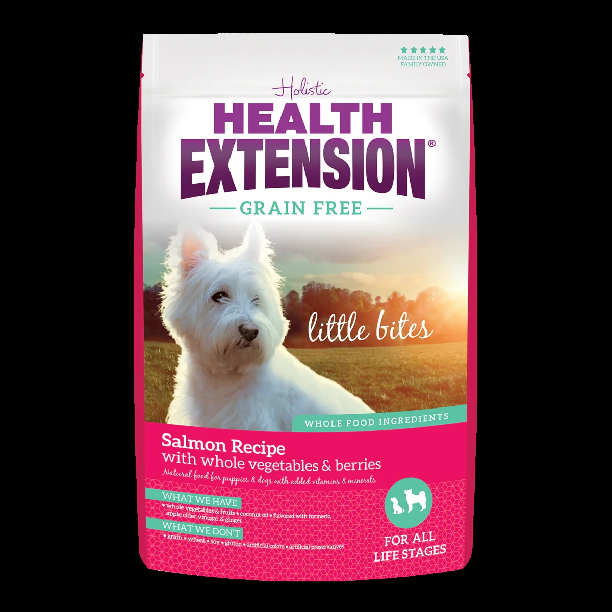 Health Extension 3.5 lbs Grain Free Salmon Little Bites with Whole Vegetables & Berries for Dog - Image 1