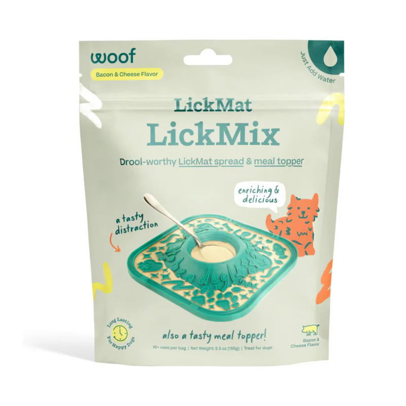 Woof Lick Mat Lickmix Bacon Cheese Dog Treat 5.5oz - Image 1