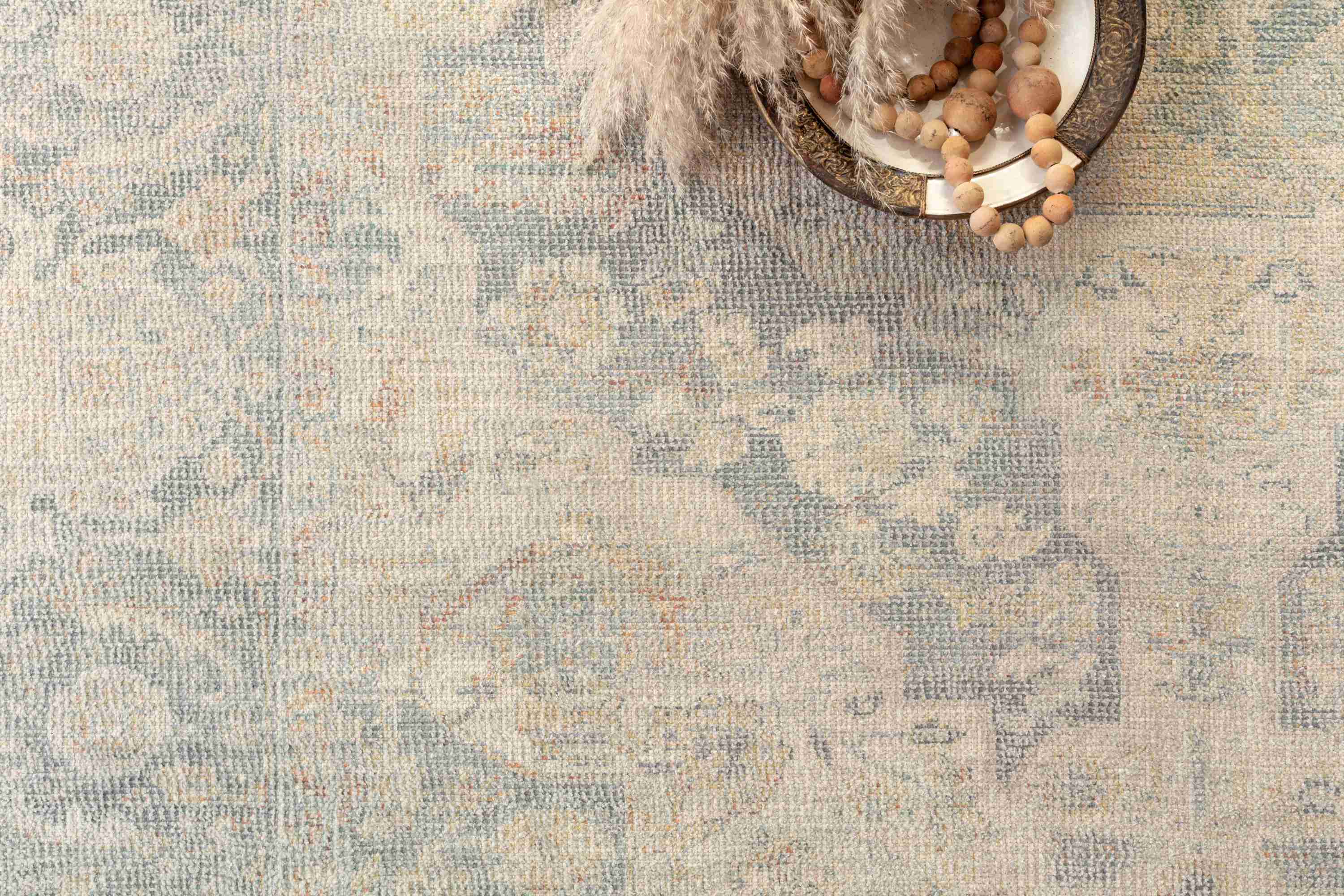 Priya Bone / Bluestone Rug - Image 3