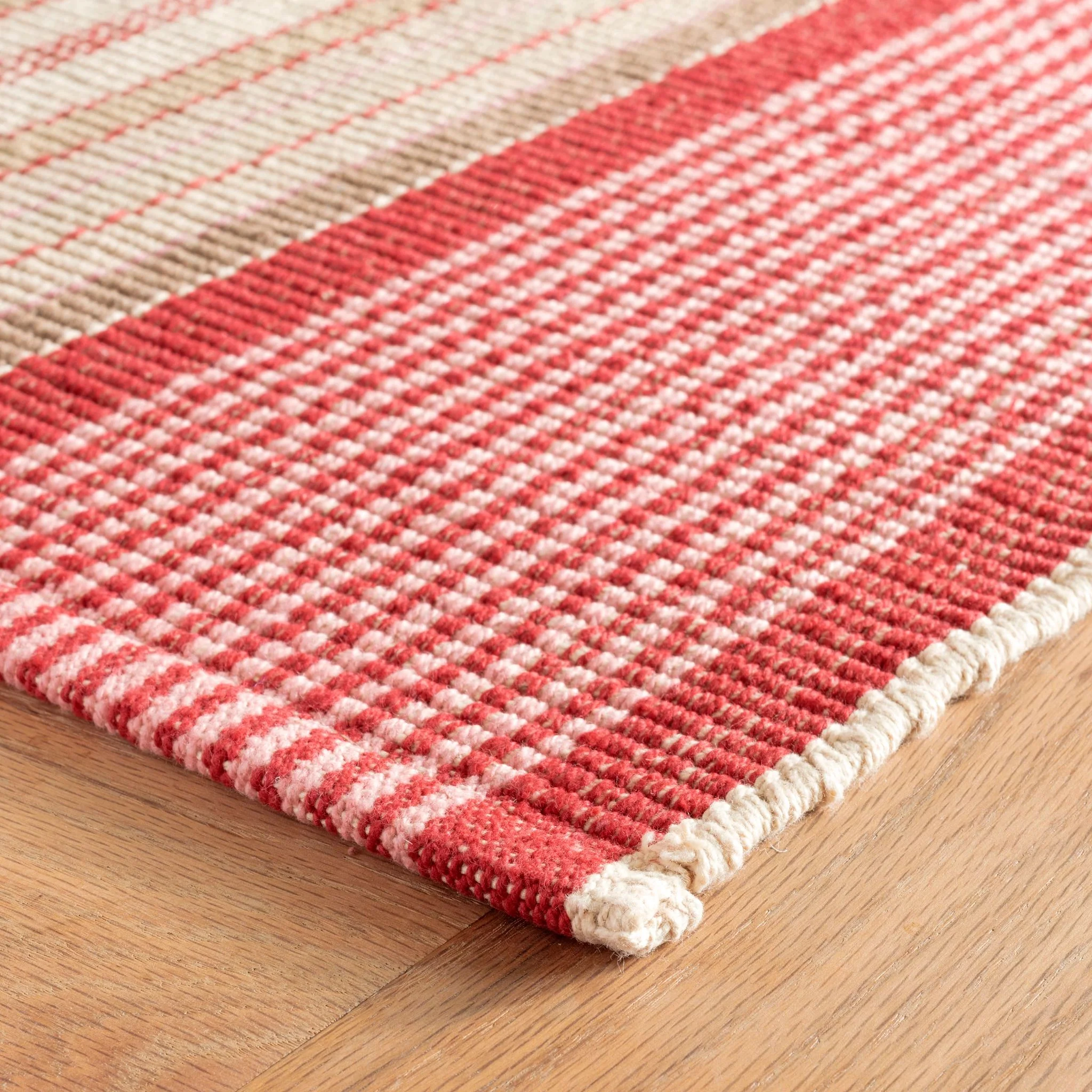 Framboise Handwoven Cotton Rug - Image 3