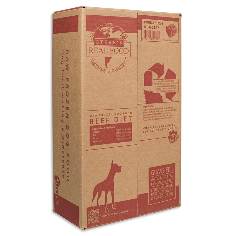 Steves Real Food Frozen Beef Patties Dog Food 13lb - Image 1