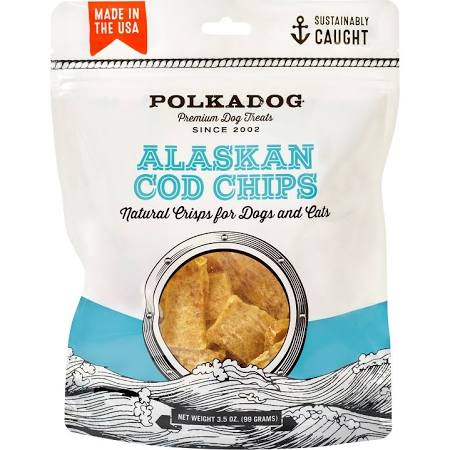 Polkadog Cod Chips Peaches for Dogs 3.5oz - Image 1