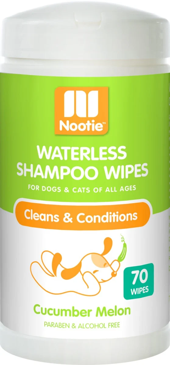 Nootie Waterless Shampoo Dog Wipes Cucumber Melon 70ct - Image 1