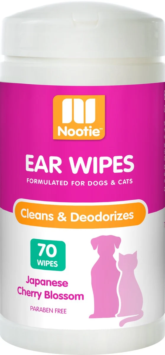 Nootie Waterless Dog Ear Wipes Cherry Blossom 70ct - Image 1