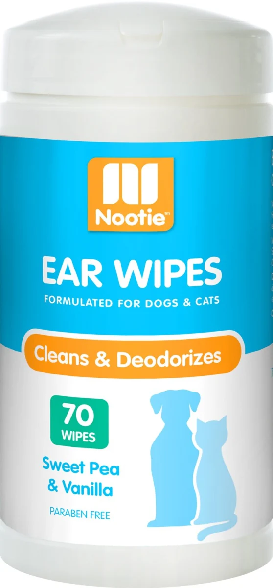Nootie Waterless Dog Ear Wipes Sweet Pea Vanilla 70ct - Image 1