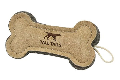 Tall Tails Bone Natural Leather 6 Dog Toy - Image 1