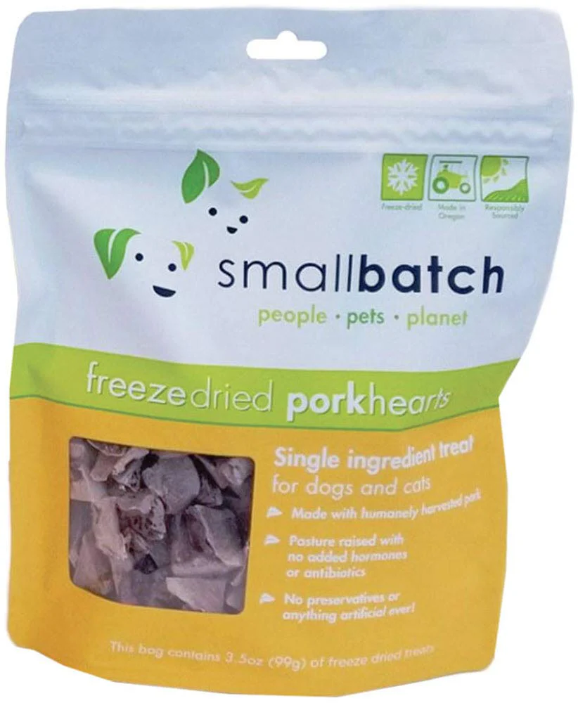 Small Batch 3.5oz Freeze-Dried Pork Heart Treat Dog & Cat Food - Image 1