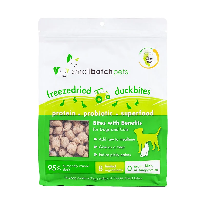 Small Batch 7oz Freeze-Dried Small Bites Duck Dog & Cat Food - Image 1