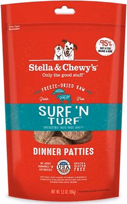 Stella & Chewy 25 oz Freeze-Dried Dinner Patties Surf & Turf Dog Food