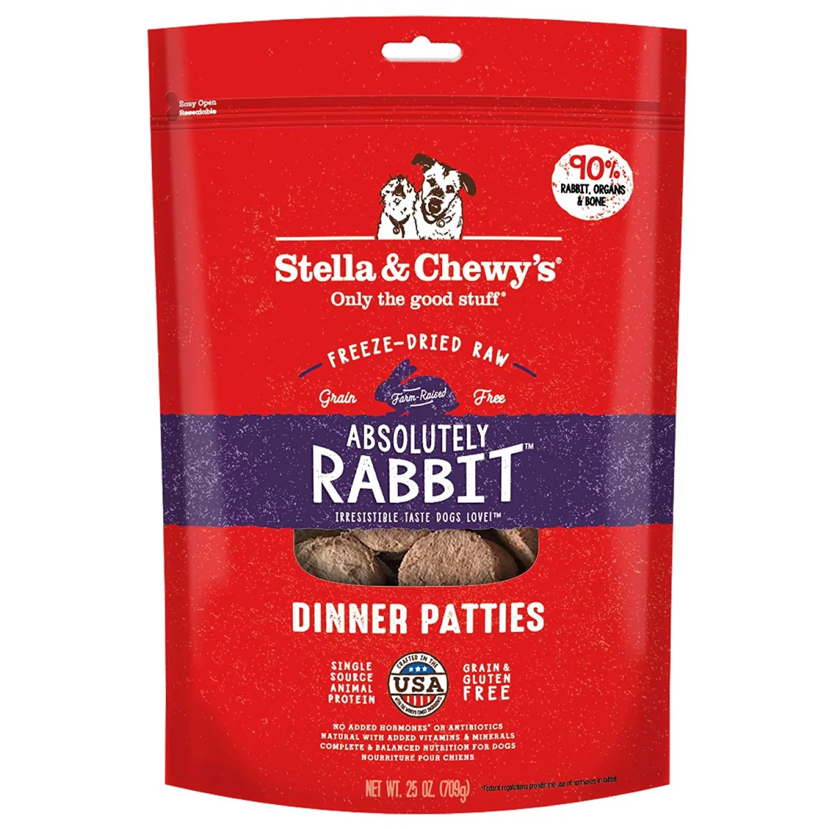 Stella & Chewy 25 oz Freeze-Dried Dinner Patties Rabbit Dog Food - Image 1